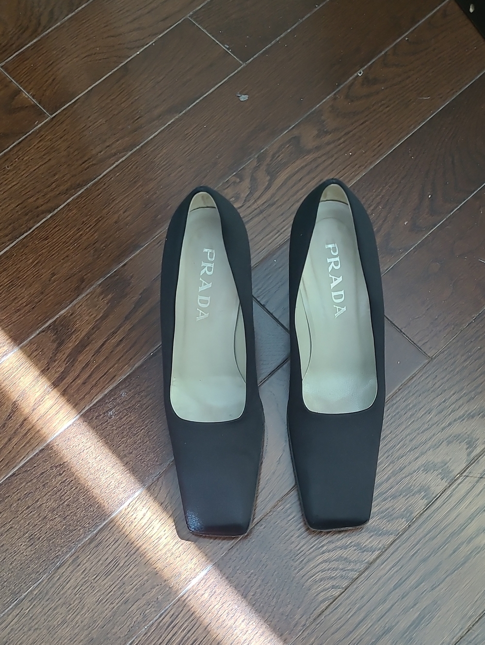Prada Black Square-Toe Women's Heels